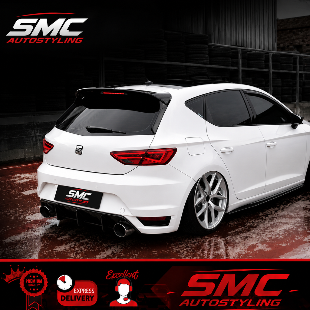 SEAT Leon Mk3 Gloss Black Rear Roof Spoiler + Winglet 2013-2020