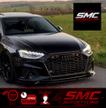Audi A4 B9 Front Lip Gloss Black 2017-2019