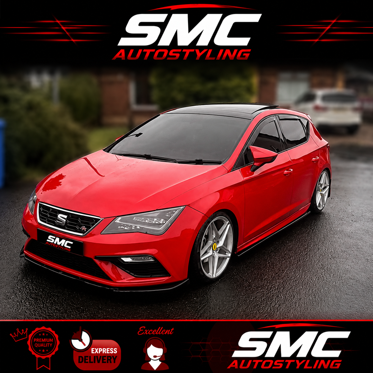 SEAT Leon Mk3 Gloss Black Front Lip Splitter 2012-2019