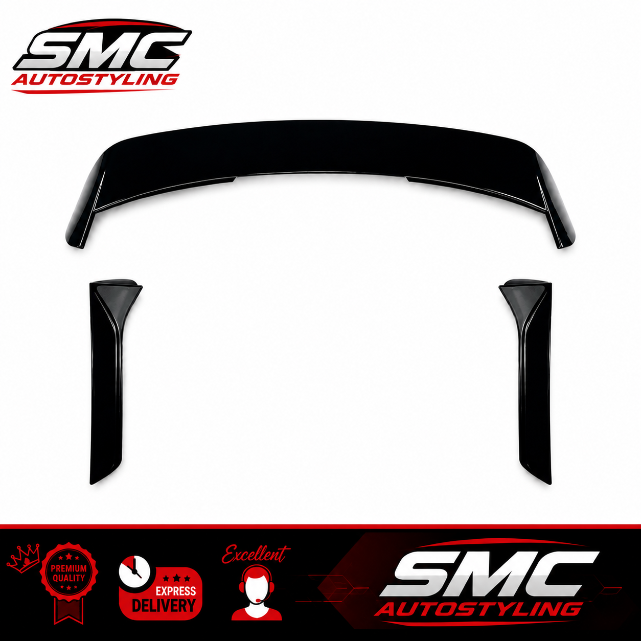 SEAT Leon Mk3 Gloss Black Rear Roof Spoiler + Winglet 2013-2020