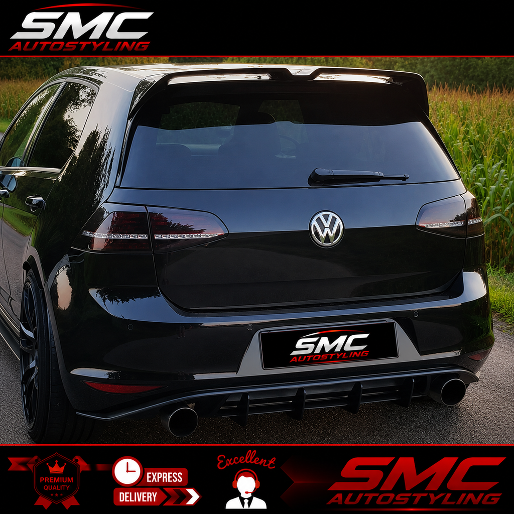 VW Golf Mk7 Gloss Black Rear Diffuser 2013-2016
