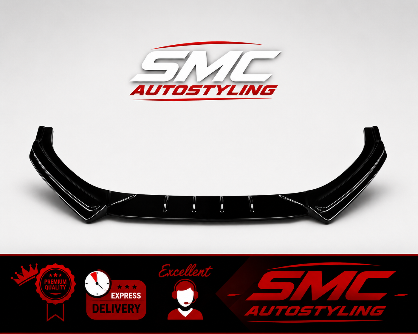 Audi A4 B9 Front Lip Gloss Black 2017-2019