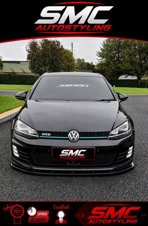 VW Gold Mk7 Gloss Black Front Lip Splitter 2013-2016