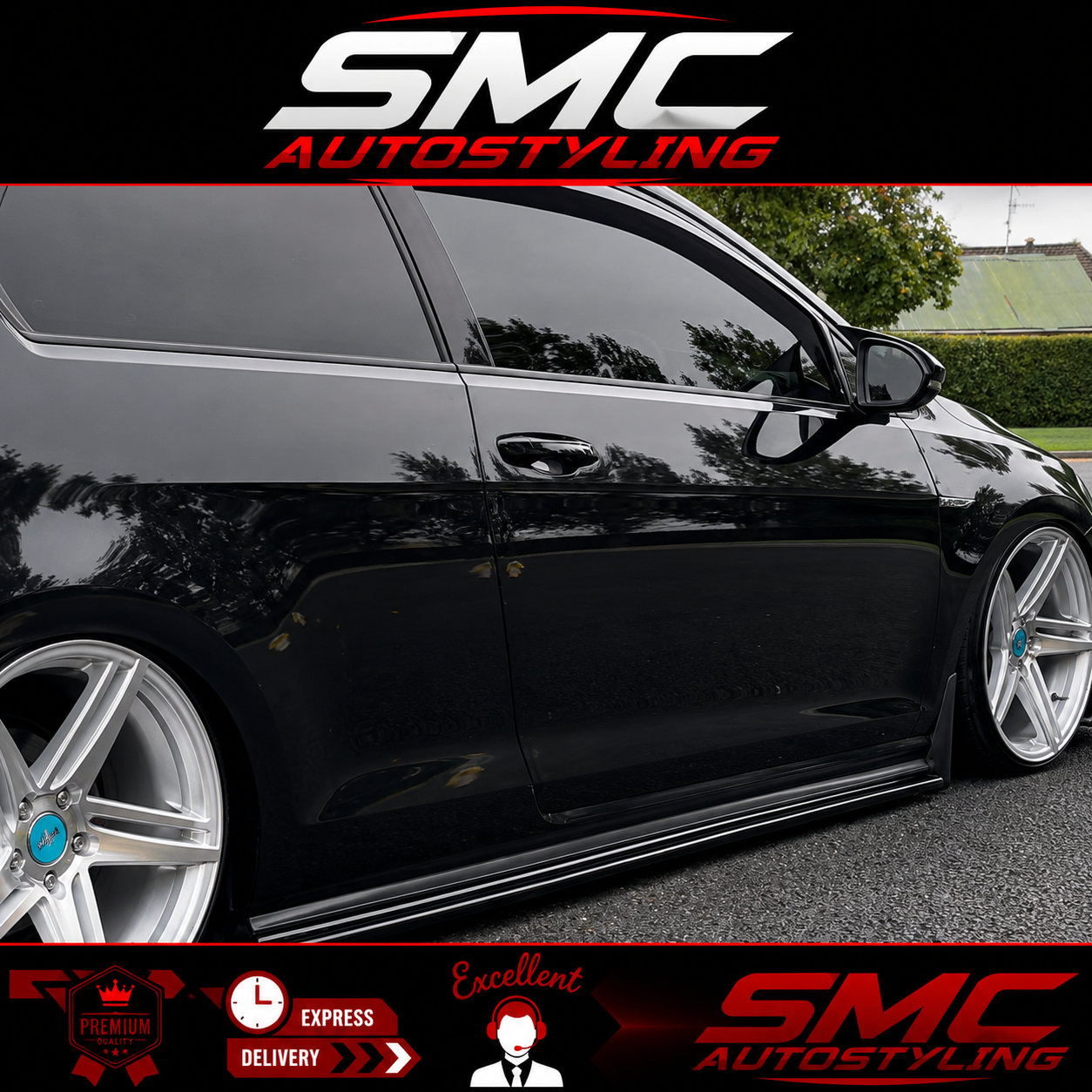 VW Golf Mk7 Gloss Black Side Skirts 2013-2019